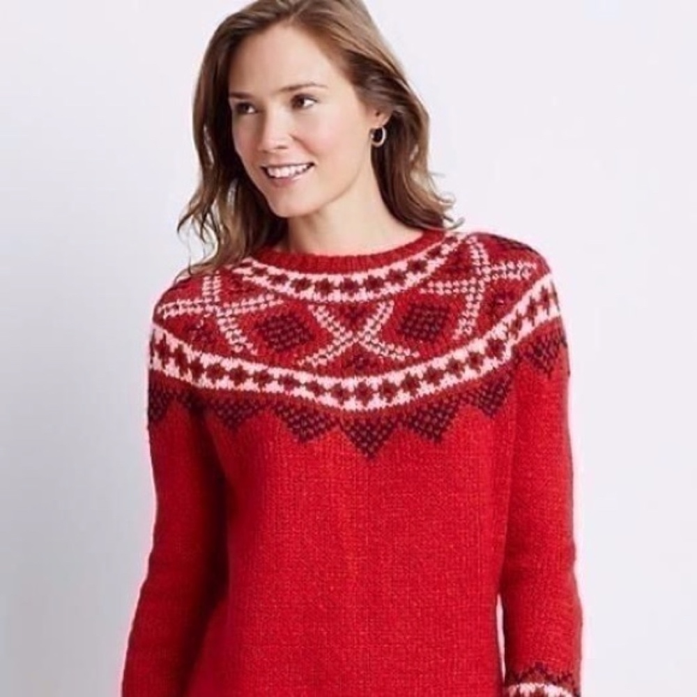 J. Jill Fair Isle Icelandic Wool Blend Sweater
